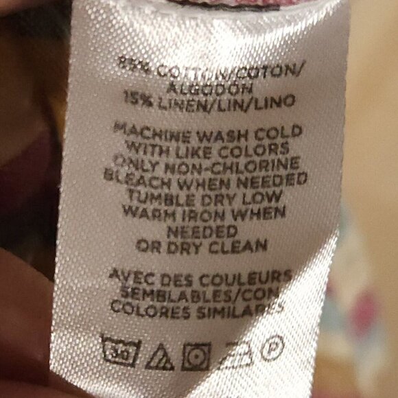 Lou & Grey For Loft Linen Blend Striped Button Front Top Small - Picture 5 of 5